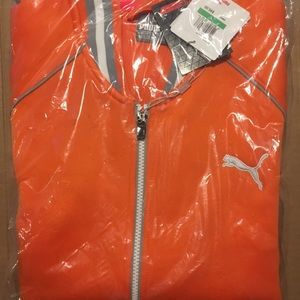 NEW Puma Track Jacket, Vibrant Orange Large